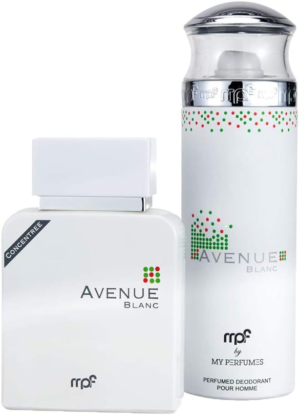 Mpf Avenue Blanc Perfume Gift Set For Men, Eau De Parfum, 100 ml + Perfume Spray 200 ML