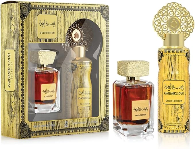 Arabiyat Khashab & Oud Gold EDP 100ml + Perfume spray 200ml, Gift set for Men & Women
