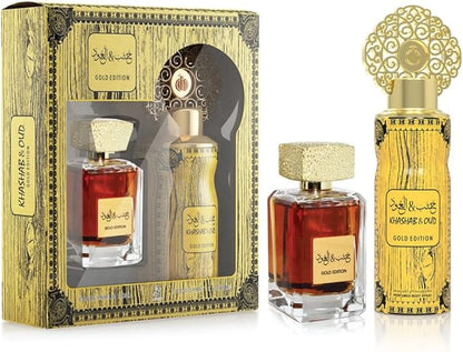 Arabiyat Khashab & Oud Gold EDP 100ml + Perfume spray 200ml, Gift set for Men & Women